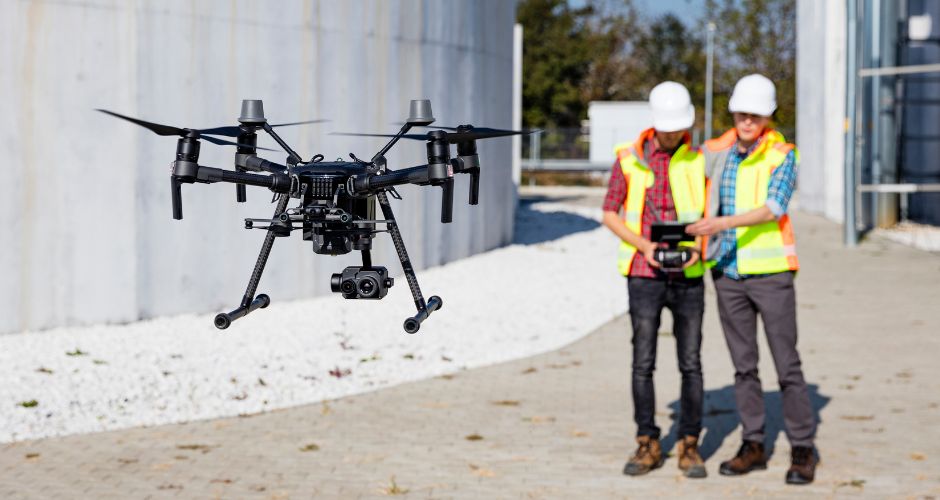 2 men conducting Drone Progress Photography
