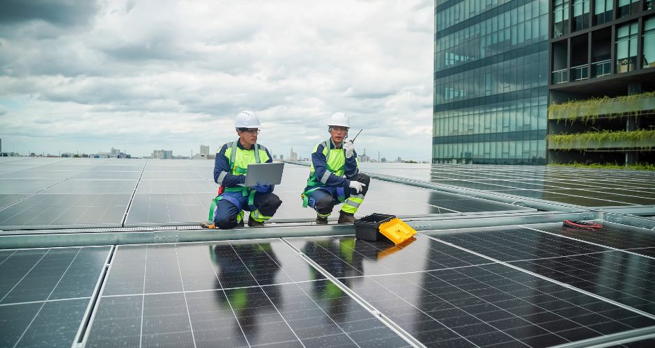 Men Providing Solar Panel Inspection Accuracy