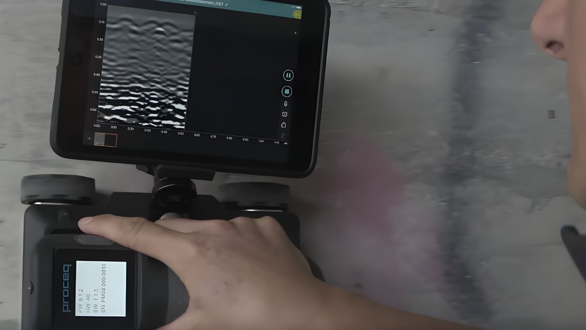 device for finding rebar in concrete