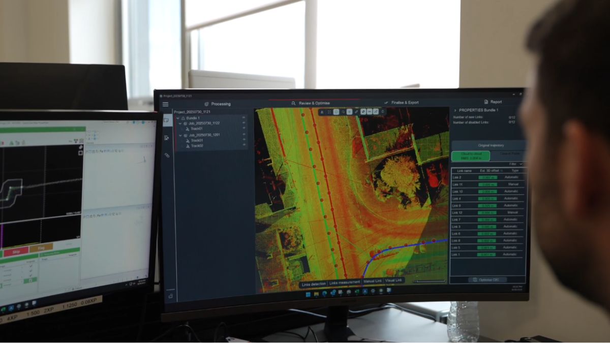 mobile lidar mapping shown on desktop screen