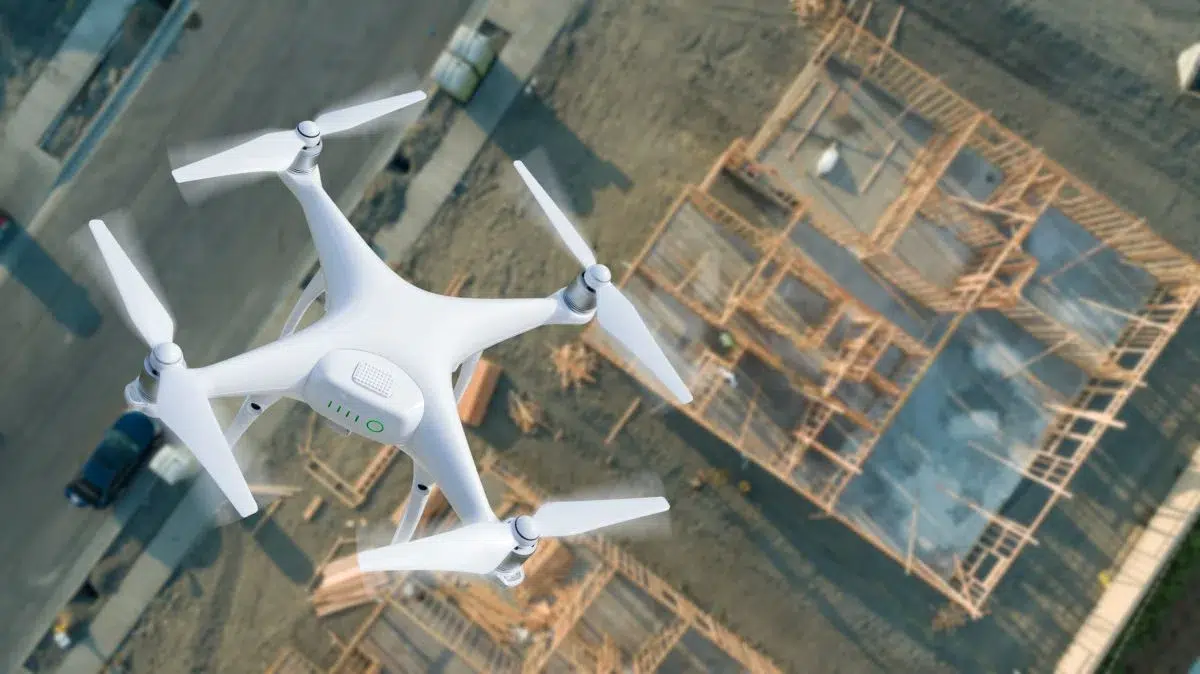 drone inspecting construction- site